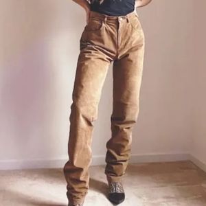 Hugo Buscati 100%Genuine Suede Leather Pants Vintage Size 14 Tall
